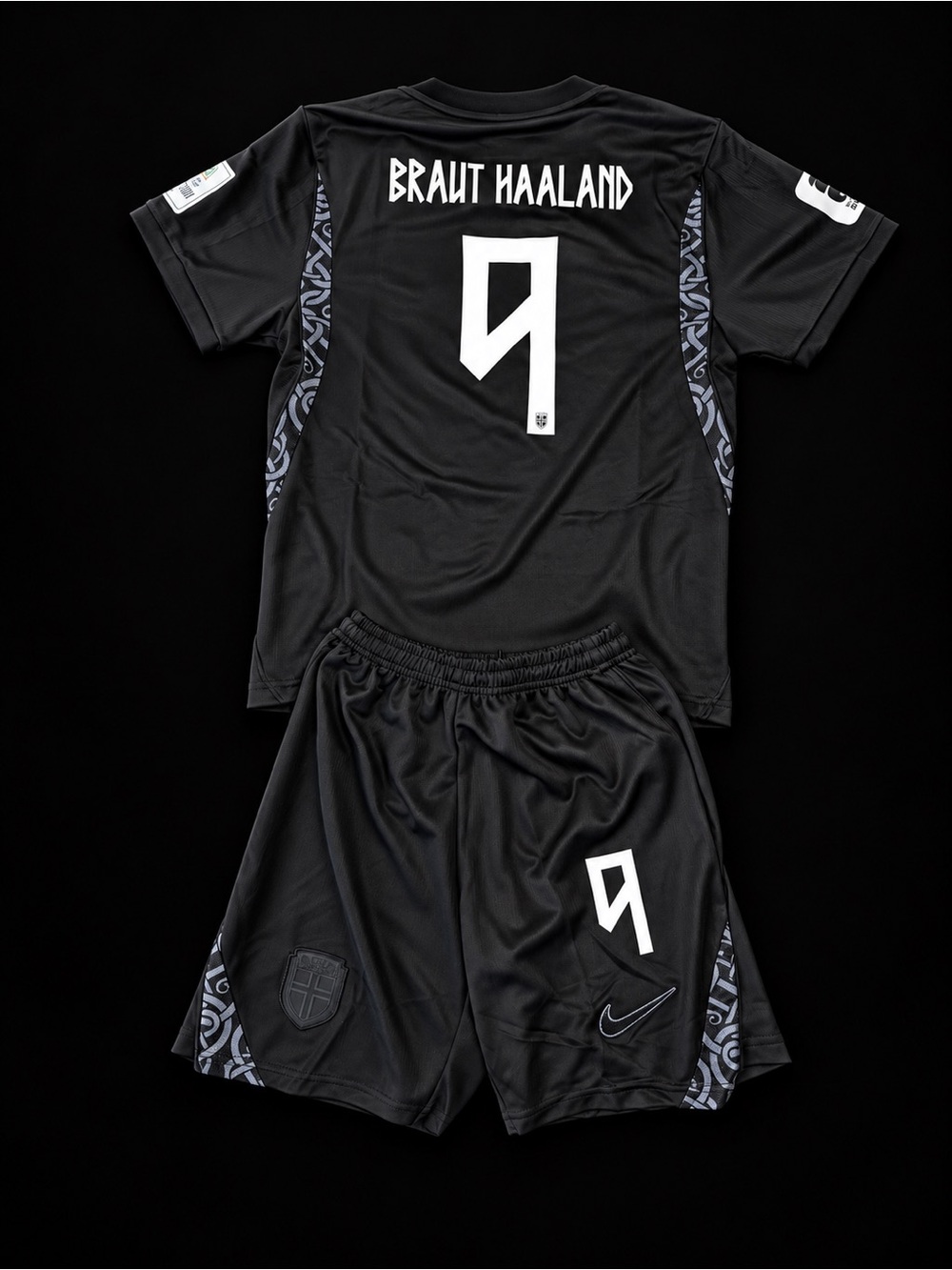 Nike Kids' Black Football Shorts & Top Set with White Number 9